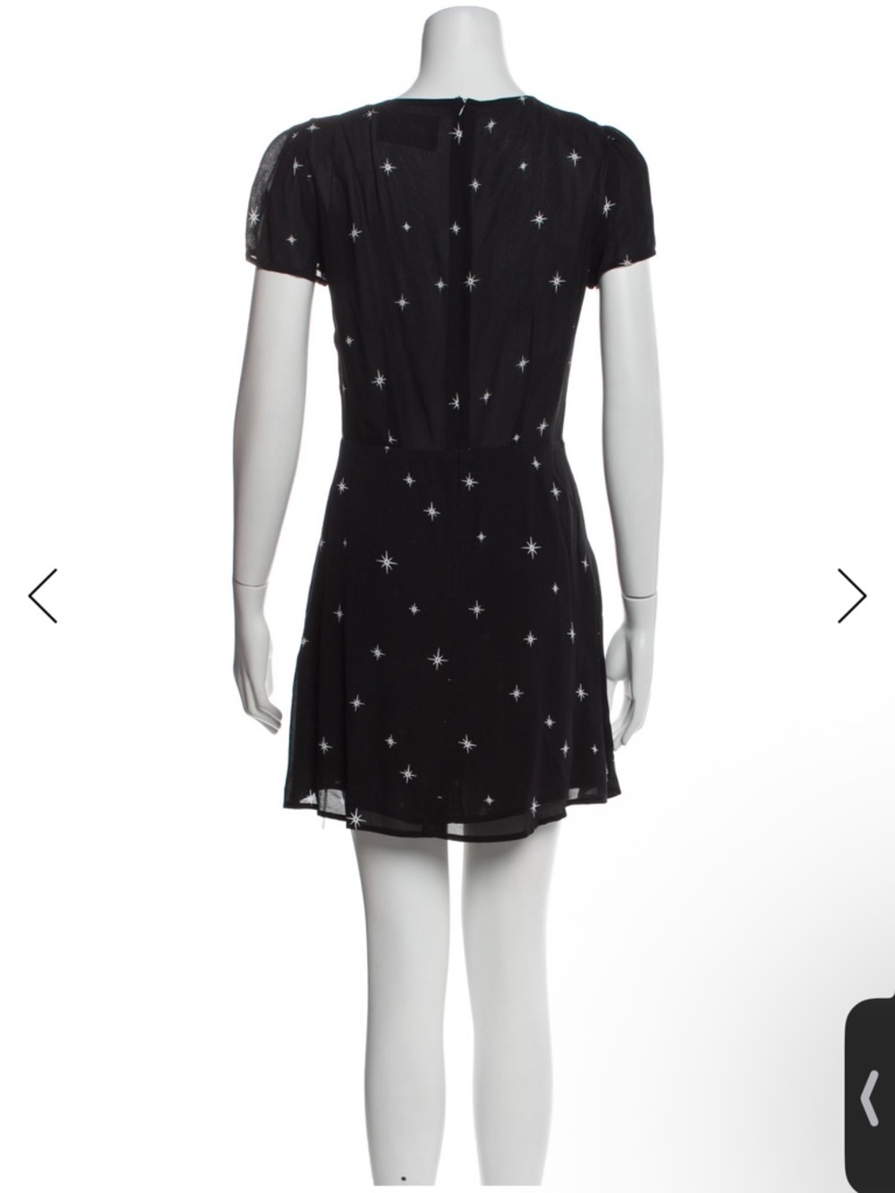 Reformation Black Star-Embellished V-Neck Mini Dress - Picture 4 of 4